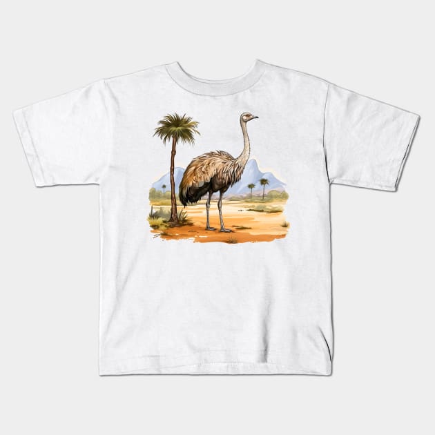 Ostrich Kids T-Shirt by zooleisurelife